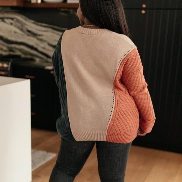 Women Top Sweater V-shaped Neckline Color Peach - Picture 6 of 6